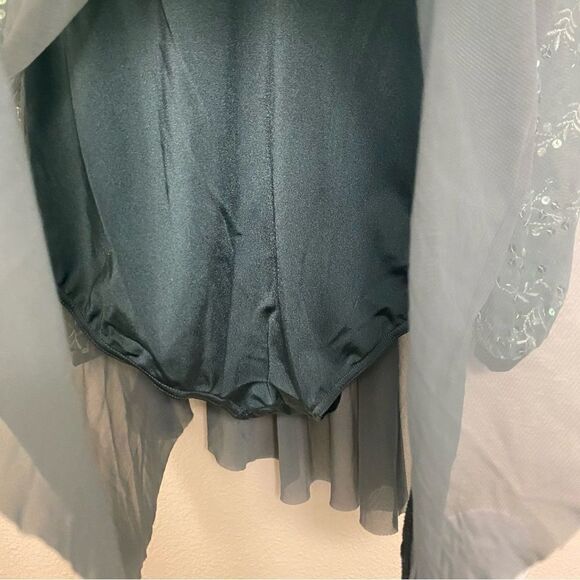 Weissman Dance Costume sage green sequin appliqué Saint Honesty 13413 XXLC - Picture 5 of 12